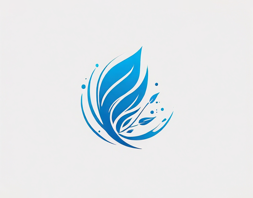 Logo Design for a Brand Combining Plant Leaf, Flame, and Water Theme