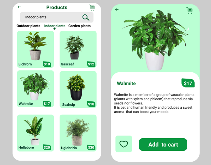 Plant app UI/UX screens