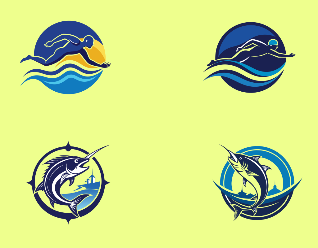 Water theme logos